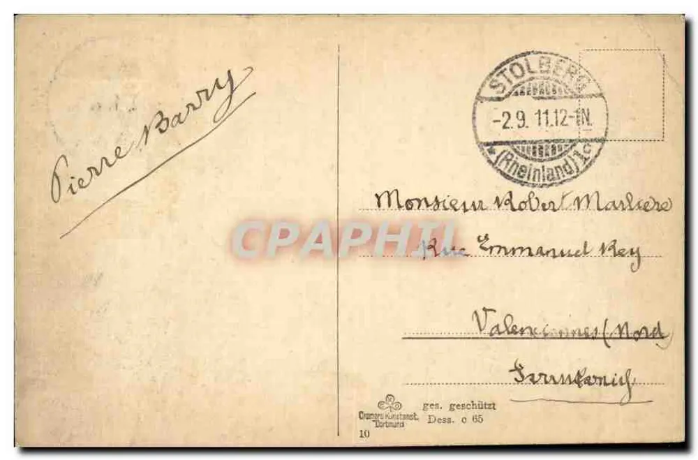 Stolberg — Castillo de Burg — editor C. G. K. Dessau, n° 10 - Reverso