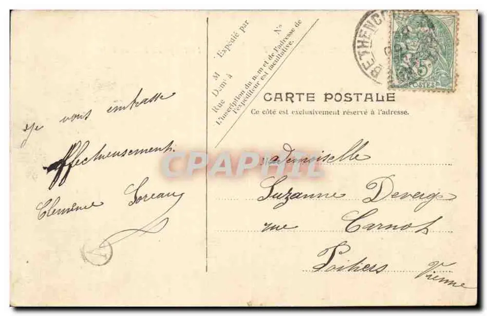 Vizinhança do Tréport — A Praia do Bois de Cise — V.P. Paris No. 46 - Verso