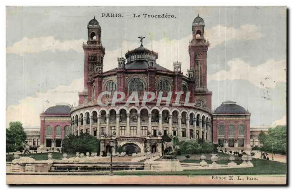 Paris — O Trocadéro — Edição E. L., Paris - Frente