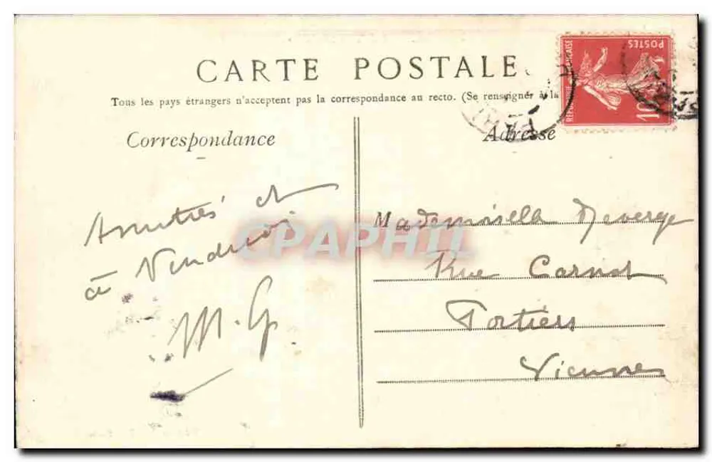Paris — O Trocadéro — Edição E. L., Paris - Verso