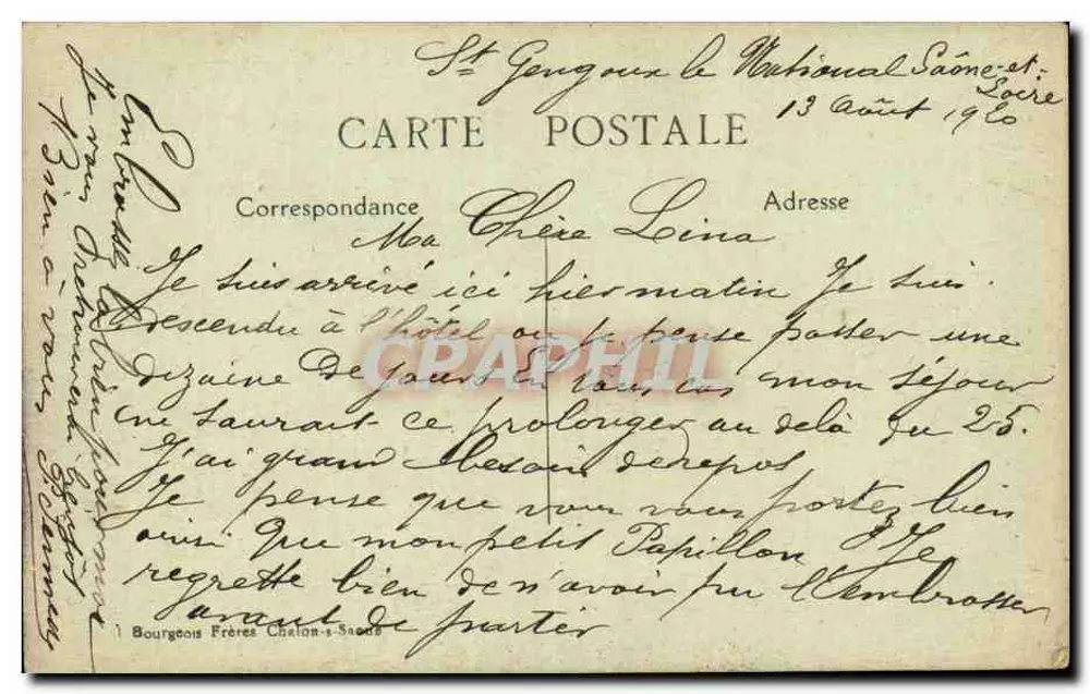 St-Gengoux-le-National — Das Dorf-Häuschen — Verlag Truchot Cluny - Rückseite