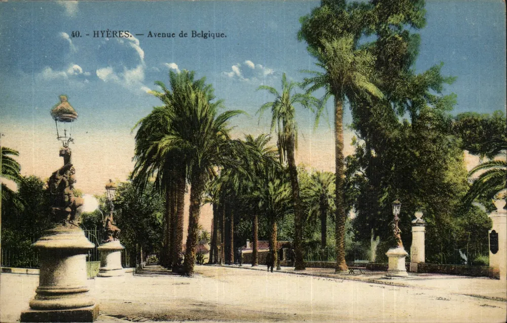 Hyères — Avenida da Bélgica — Hue, editor n°40 - Frente
