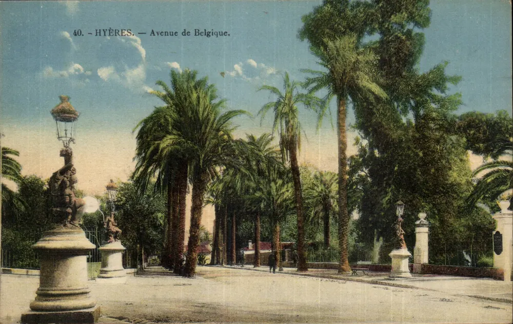 Hyères — Avenue de Belgique — Huet, editor n°40 - Anverso