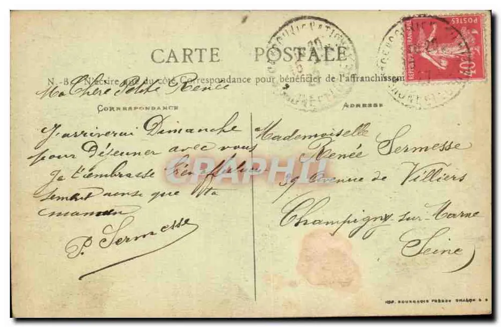 Brançon — Vista Geral — E. T. Cluny - Verso