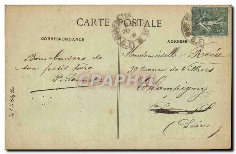 Schloss Fontainebleau — Der Karpfenweiher und das Pavillon des Kaisers — Édit. Fontainebleau n°300 - Rückseite