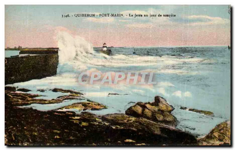 Quiberon - Port-Maria - Die Mole an einem stürmischen Tag - Vorderseite