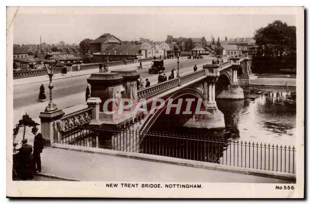 New Trent Bridge, Nottingham — vista del ponte e del fiume — n. 556 - Recto
