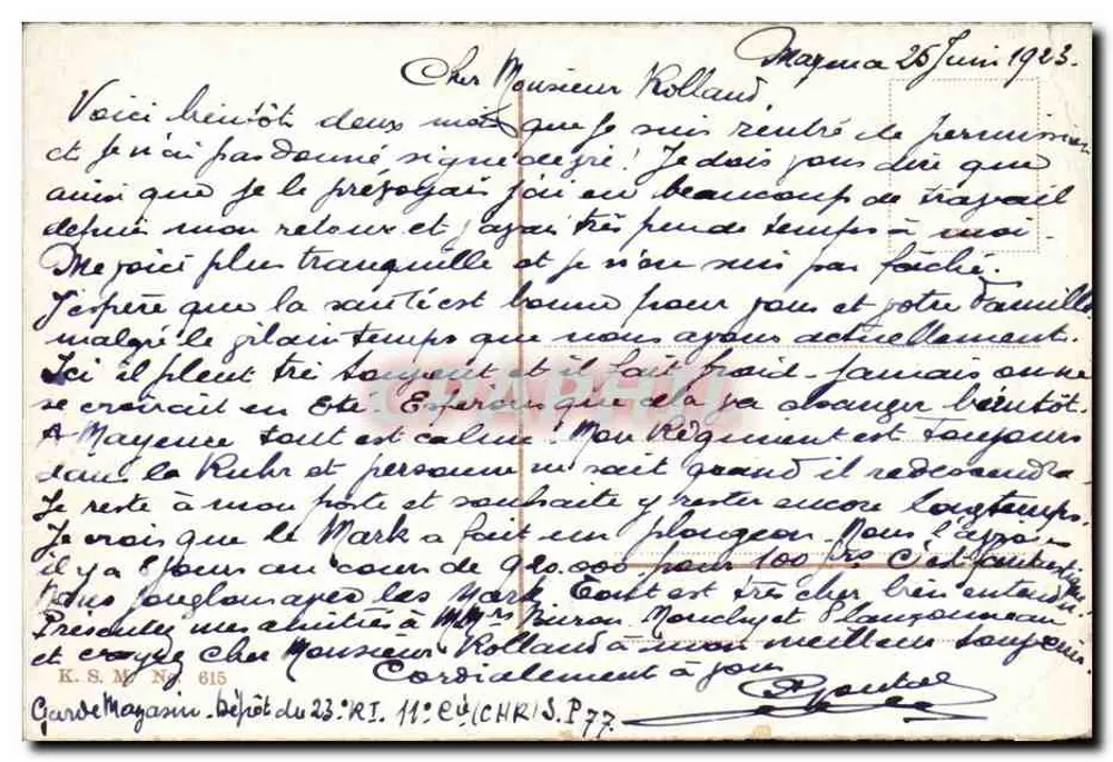 Mainz. Dom. — Kathedrale von Mainz — Verlag J. L. Martail, n° 815 - Rückseite