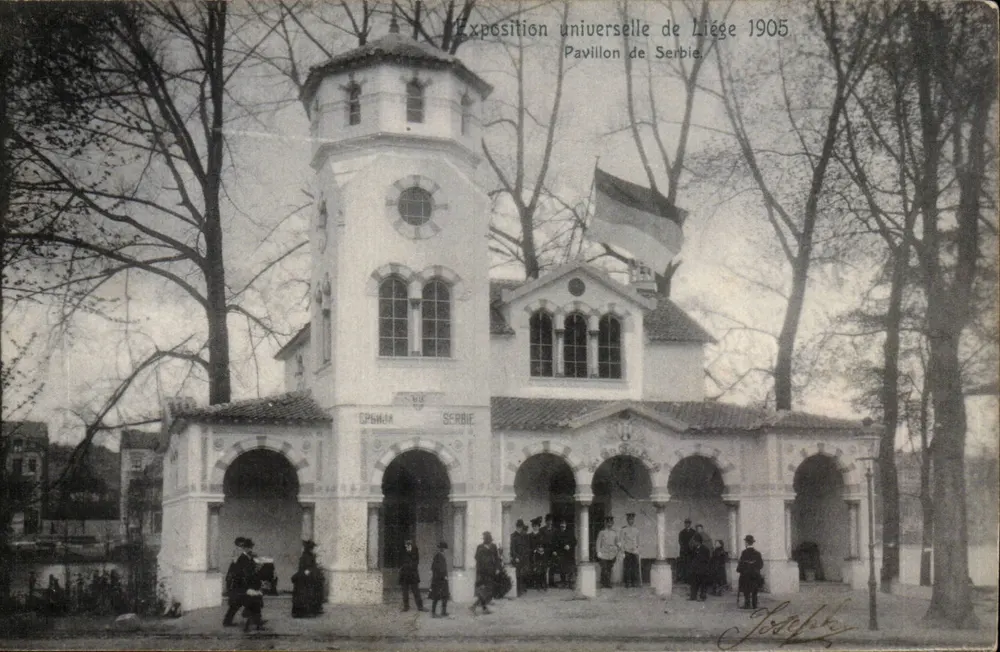 Serbischer Pavillon — Weltausstellung in Liège 1905 — Universal Postal Union - Vorderseite