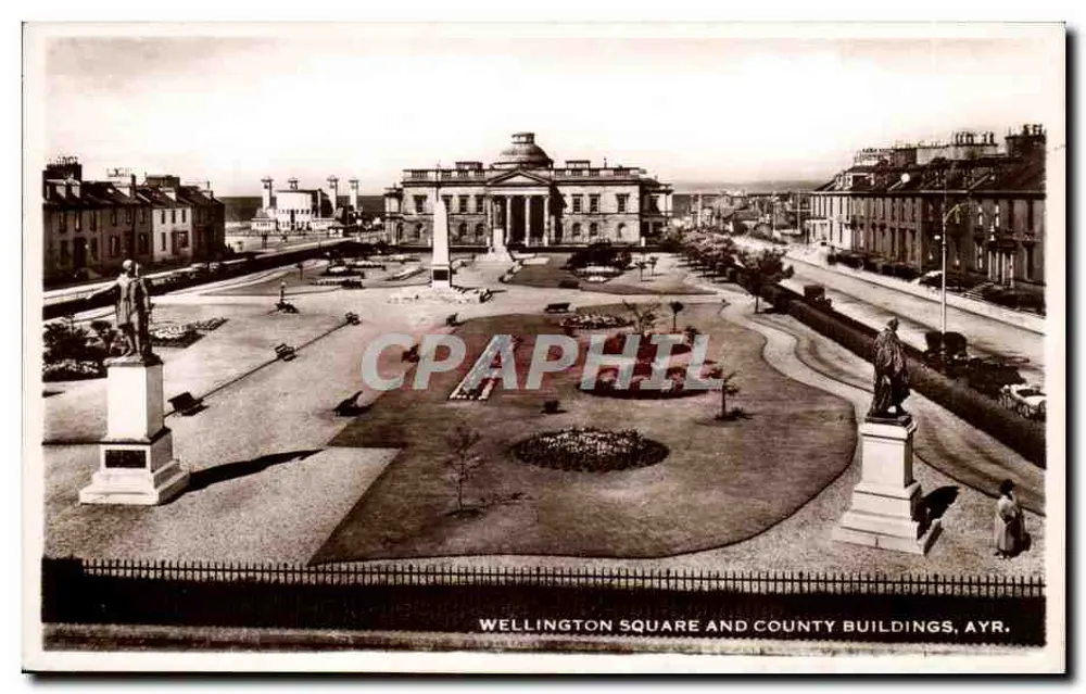 Wellington Square e edifici comitali, Ayr — editore M & N National Series - Recto