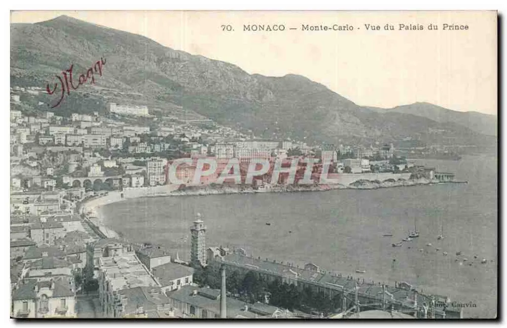 Monaco — Monte-Carlo. Ansicht des Palastes des Prinzen — Verlag: Cauvia, n°70 - Vorderseite