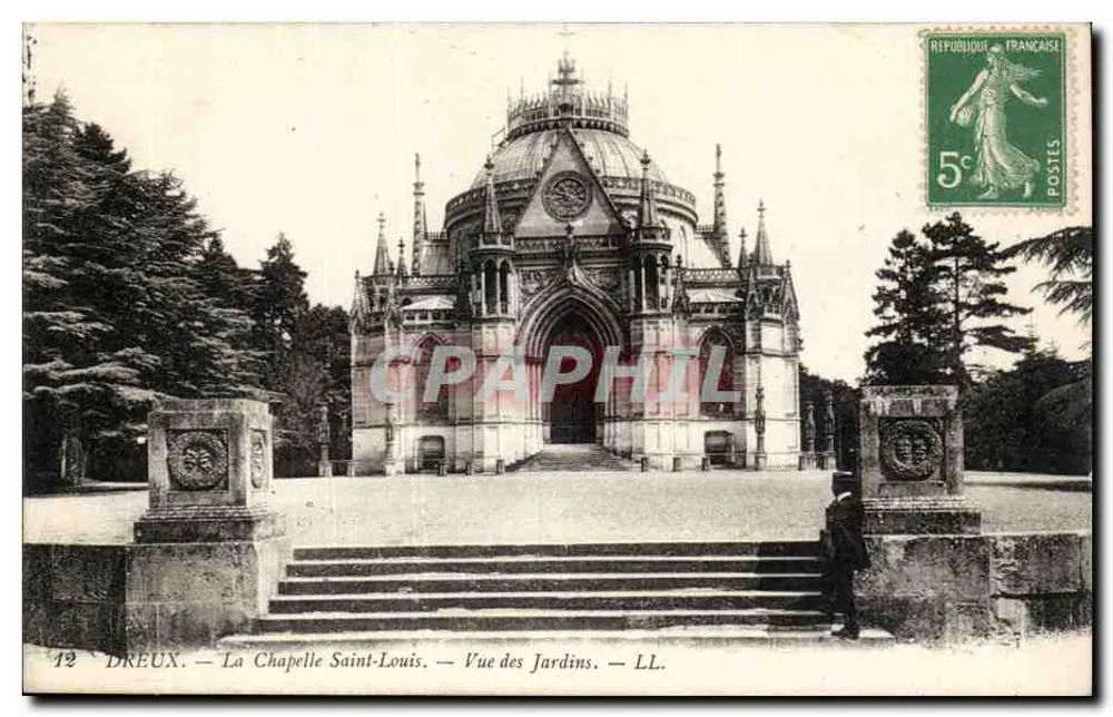 Dreux — Kapelle Saint-Louis — Ansicht der Gärten — LL. - Vorderseite