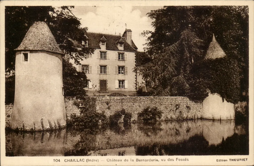 Chailllac (Indre) — Château de la Bernarderie, von den Fossés aus gesehen — Édition THEURIET n°104 - Vorderseite