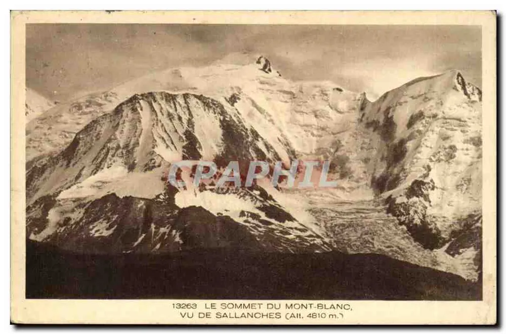 Der Gipfel des Mont-Blanc — von Sallanches aus gesehen (4810 m) — Braun & Cie, Imp. Ed. Nathouse-Dornach - Vorderseite