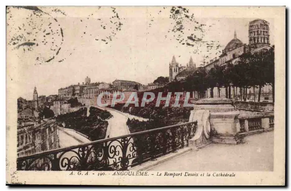 Angoulême - Le Rempart Desaix und die Kathedrale — A.G.A. - 490 - Vorderseite