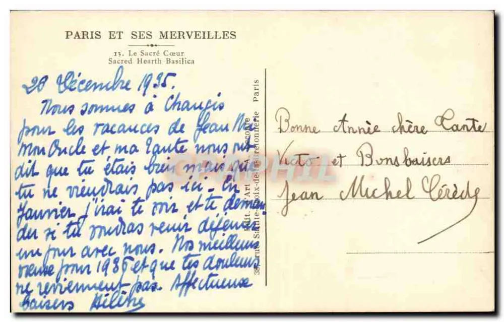 Das Heilige Herz — Paris — Verlag A. Lecorne, Nr. 13 - Rückseite