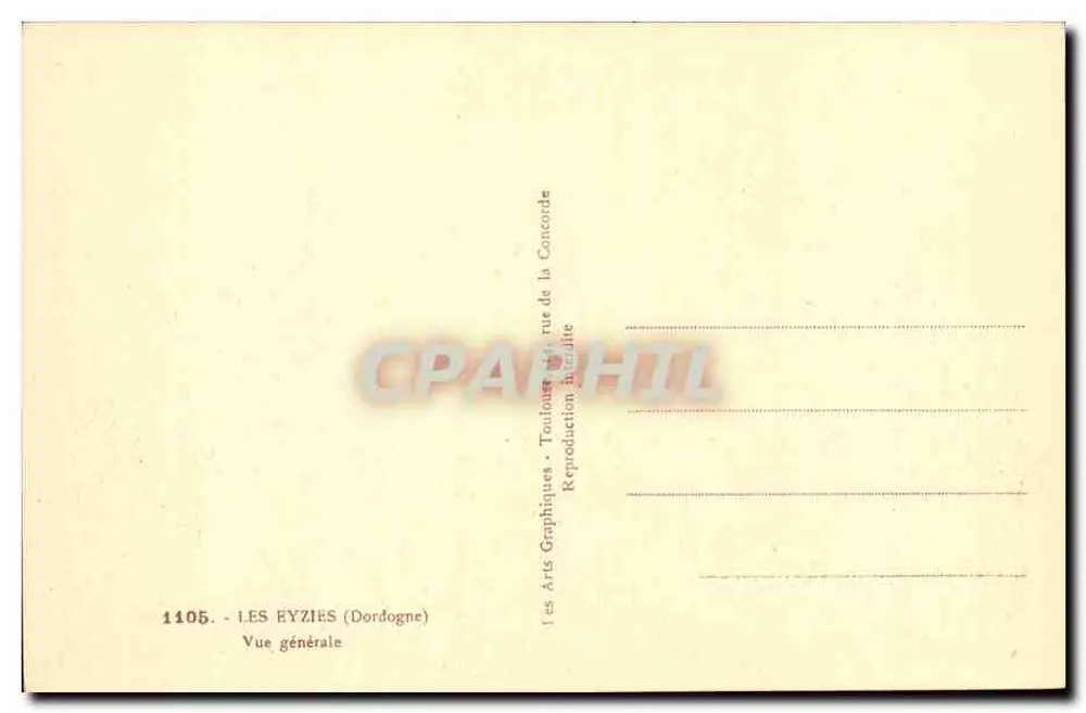 Les Eyzies (Dordogne) — Vista geral — Arts Graphiques de la Concorde - Verso
