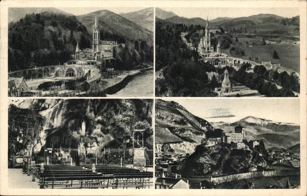 Lourdes — Die Basilika, die Grotte und das Schloss — Edition P. Doucal Lourdes - Vorderseite