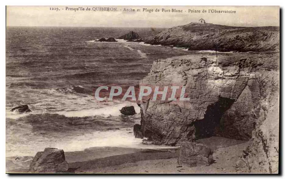 Halbinsel Quiberon — Bogen und Strand von Port-Blanc — Punkt des Observatoriums — Nr. 1219 - Vorderseite