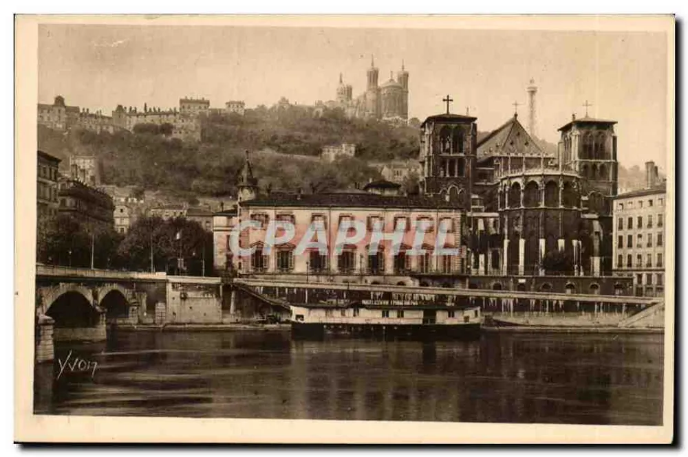 Lyon (Rhône) - Pont Tilsitt e Colina de Fourvière — Edições de Arte Yvon, n°21 - Frente