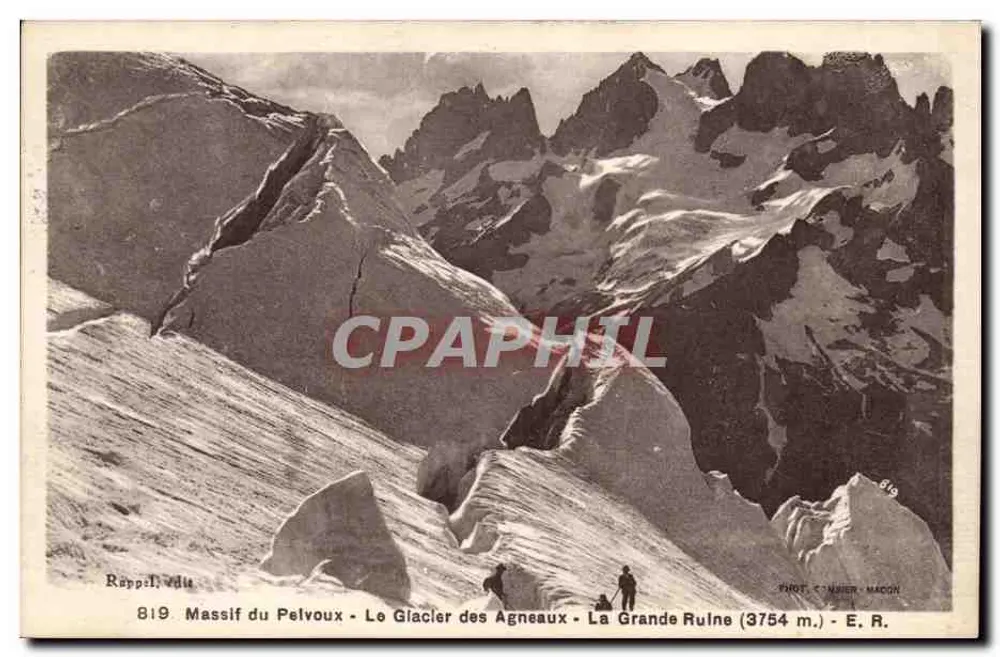 Massif du Pelvoux — Der Agneau-Gletscher — La Grande Ruine (3754 m.) — Fot. T. Macon - Vorderseite