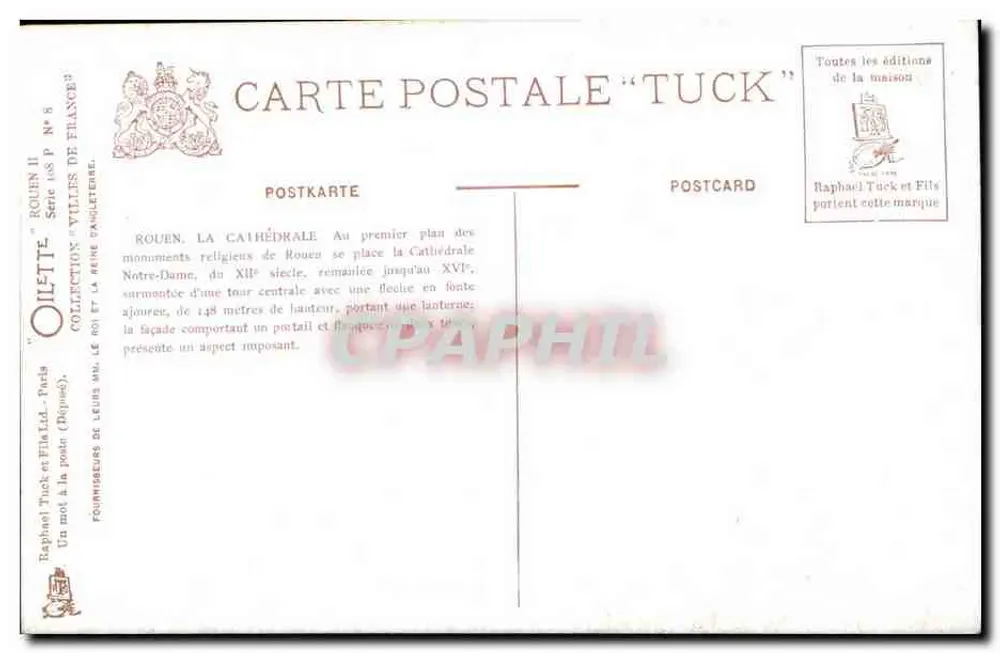 Rouen. Katedra — widok z lotu — Gilberte, n°8 - Rewers