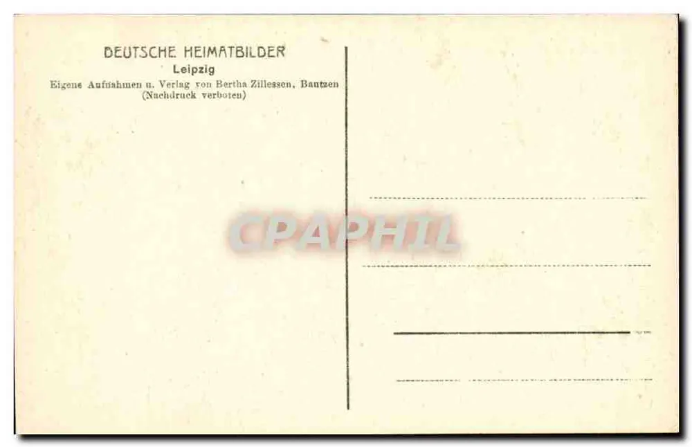 Leipzig — Il vecchio municipio — DEUTSCHE HEIMATBILDER, Leipzig, Verlag Bertha Zillessen, Bautzen - Verso
