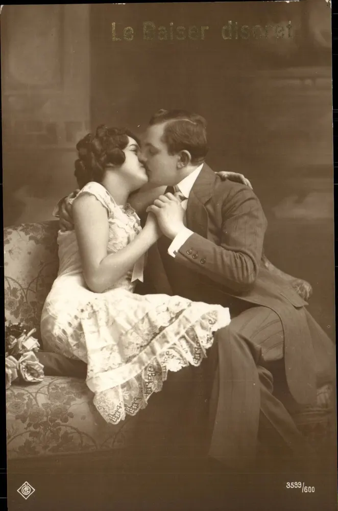 El Beso discreto — escena de pareja — editor CE, n° 3599/600 - Anverso