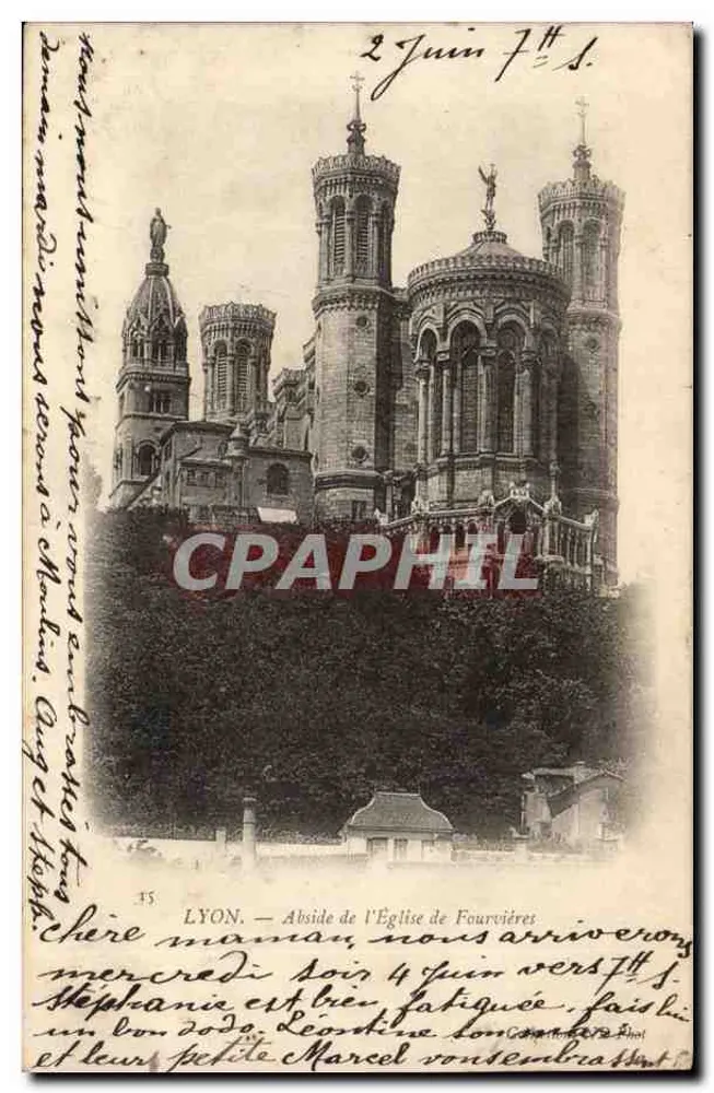 LYON — Abside da Igreja de Fourvières — editor não identificado - Frente