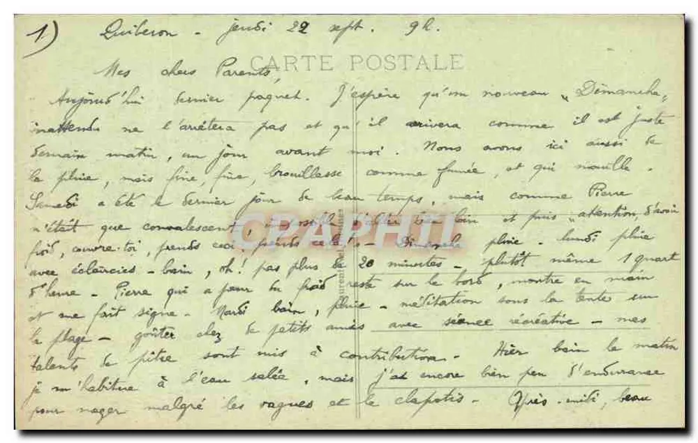 Presqu'île von Quiberon — Bogen von Port-Blanc — Verlag: 1184 - Rückseite