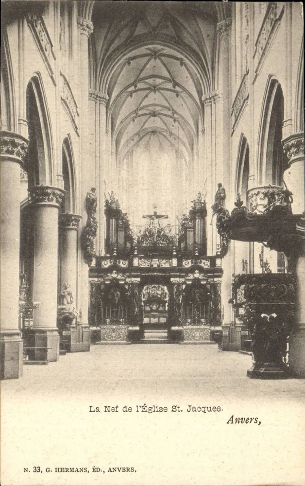 Die Kirche St. Jacques — Antwerpen — G. Hermans, Verlag Antwerpen, Nr. 33 - Vorderseite