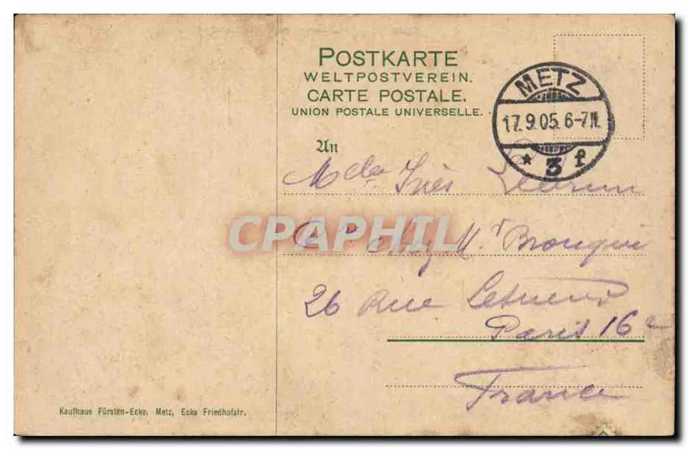 Metz: Dom. (Portal do Cristo) — Heless — editor desconhecido, número de série não visível - Verso