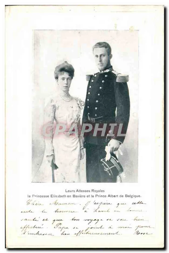 Ihre königliche Hoheit Prinzessin Elisabeth von Bayern und Prinz Albert von Belgien — unbekannter Verlag, Seriennummer nicht sichtbar - Vorderseite