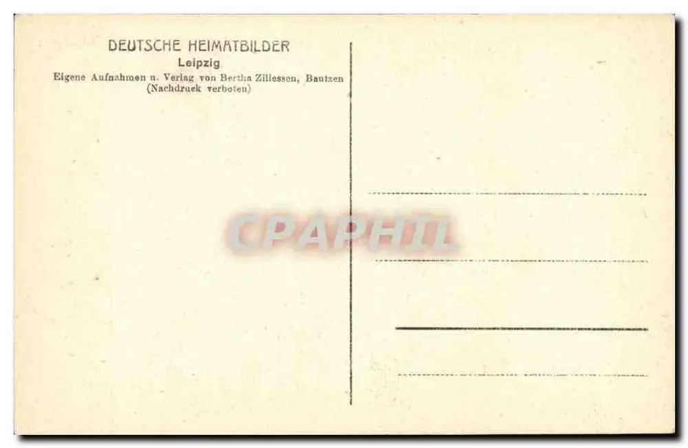 Leipzig — Portal der Karyatiden des Augusteums — Verlag: Deutsche Heimatbilder - Rückseite