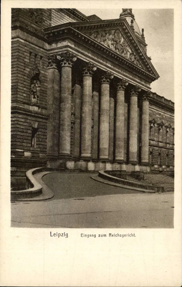 Leipzig — Eingang zum Reichsgericht — Verlag: Deutsche Heimatbilder, Leipzig - Vorderseite