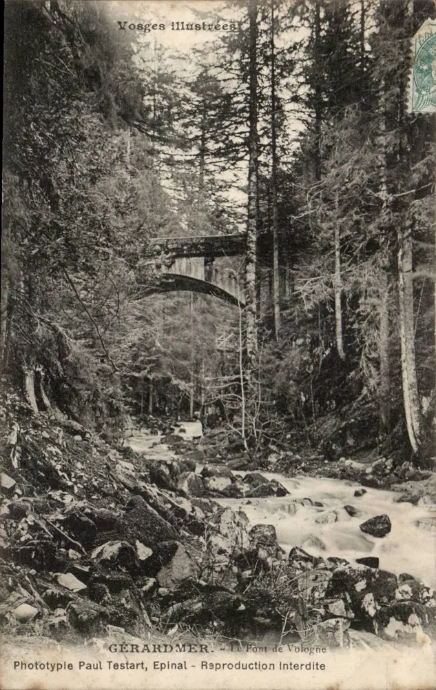 O Ponte de Vologne — Gérardmer — Fototipo Paul Testart, Epinal - Frente