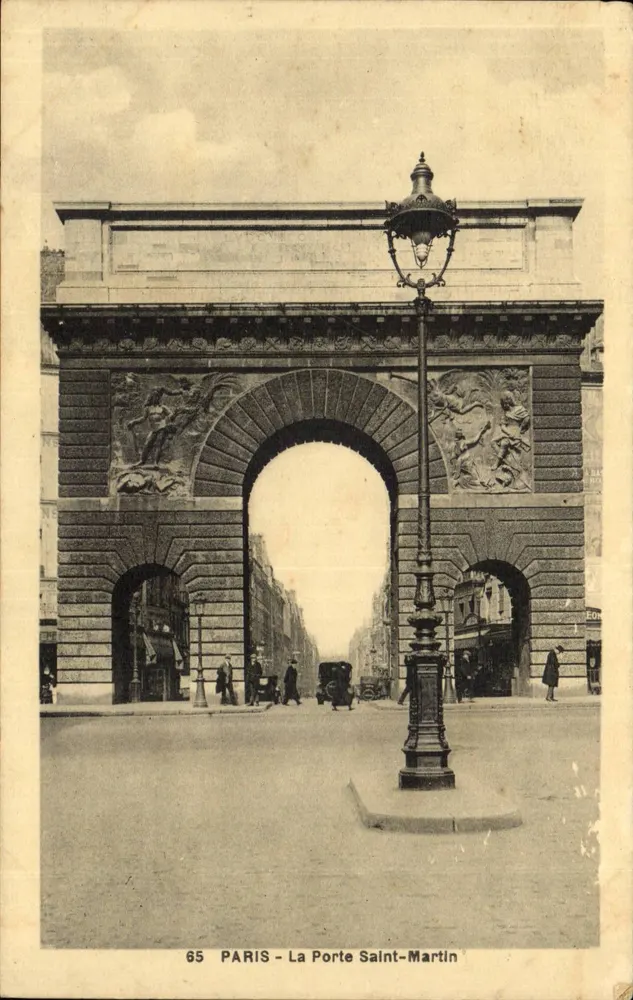Paris - A Porta Saint-Martin — editor F.F. n°65 - Frente