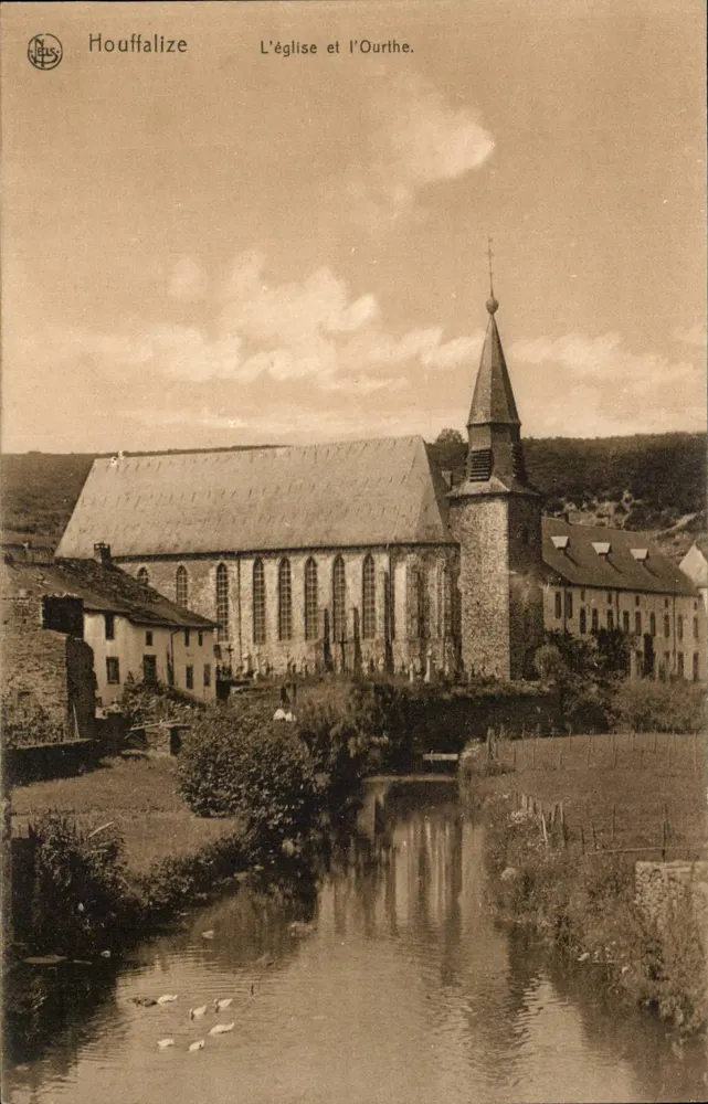 Houffalize — Die Kirche und die Ourthe — Neils, Brüssel, Serie Houffalize Nr. 24 - Vorderseite