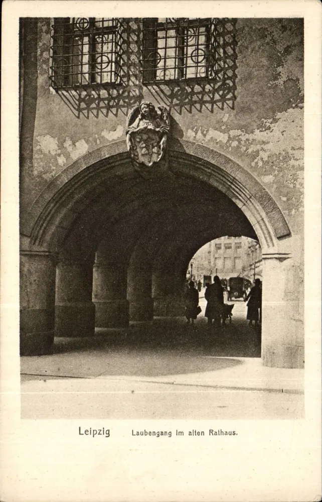 Leipzig — Laubengang en el antiguo Ayuntamiento — Deutsche Heimatbilder, Leipzig - Anverso