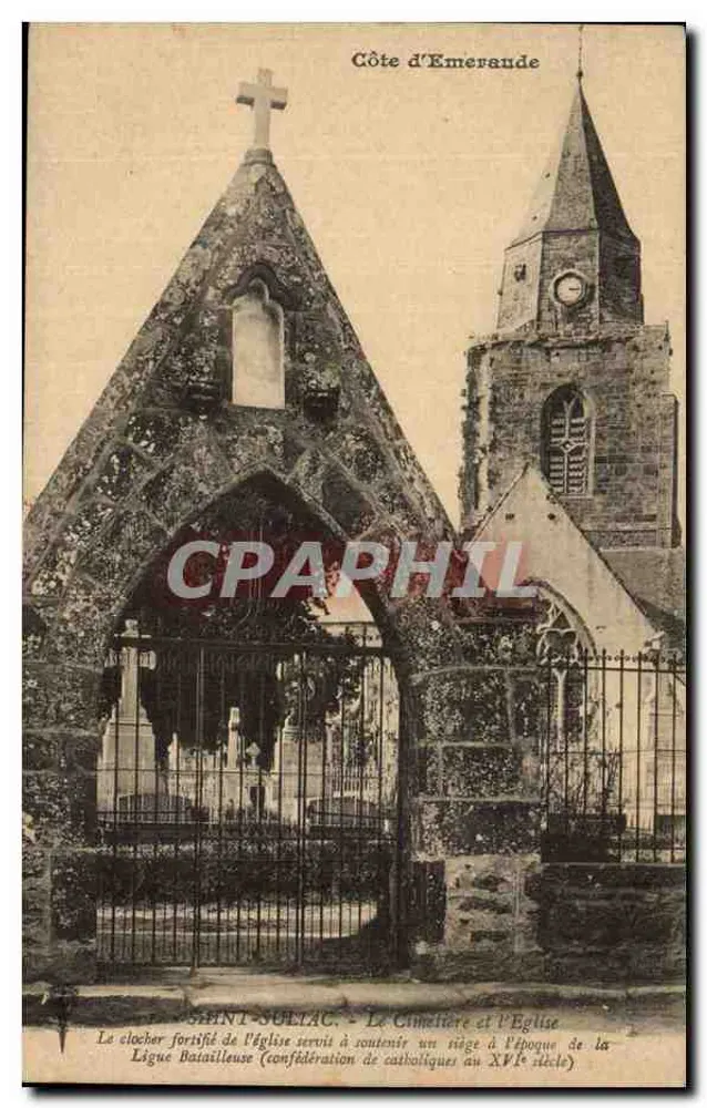 Saint-Sulpice - Côte d'Emerande - Der Glockenturm und die Kirche - Vorderseite
