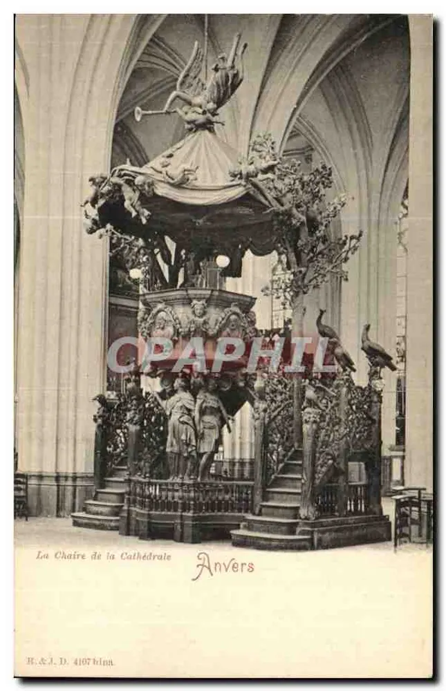 Die Kanzel der Kathedrale — Antwerpen — H. & J. D. 4107 hina - Vorderseite