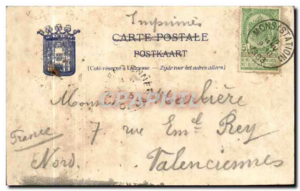 Mons — De Klokkenstoel — A. Duwez-Delcourt - Achterkant