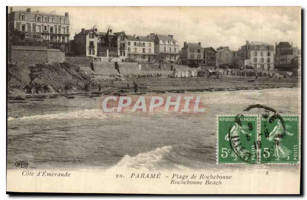 Paramé — Praia de Rochebonne — Editor ELD, n°20 - Frente