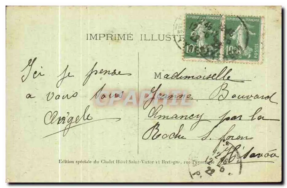 Lourdes, Portez-lui — Sonderausgabe von Chalet Hôtel Saint-Victor et Bretagne, n°123 - Rückseite