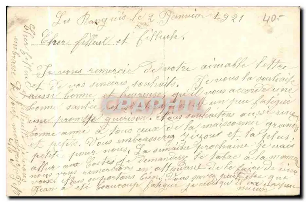 Paar in Festkleidung — Frohe Neujahr 1908 — Furia 908 - Rückseite