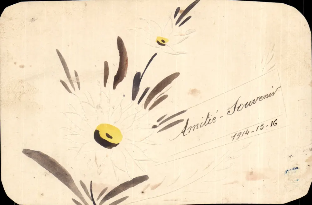 Flores de malva — Recuerdo 1914-15-16 — Amistad - Anverso