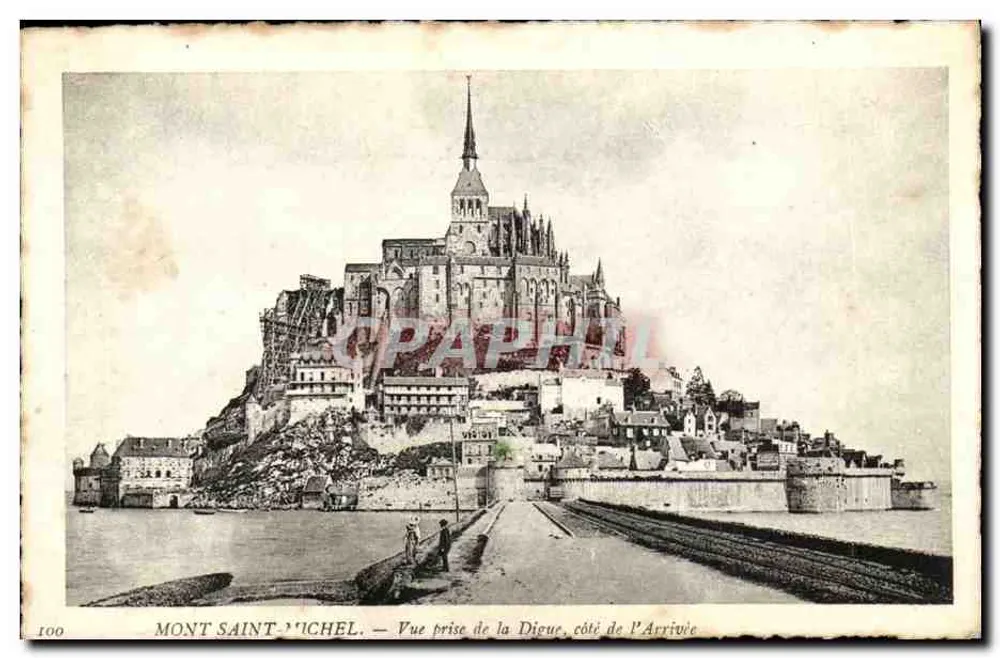 Mont Saint-Michel — Ansicht vom Deich, Seite der Ankunft — n°100 - Vorderseite