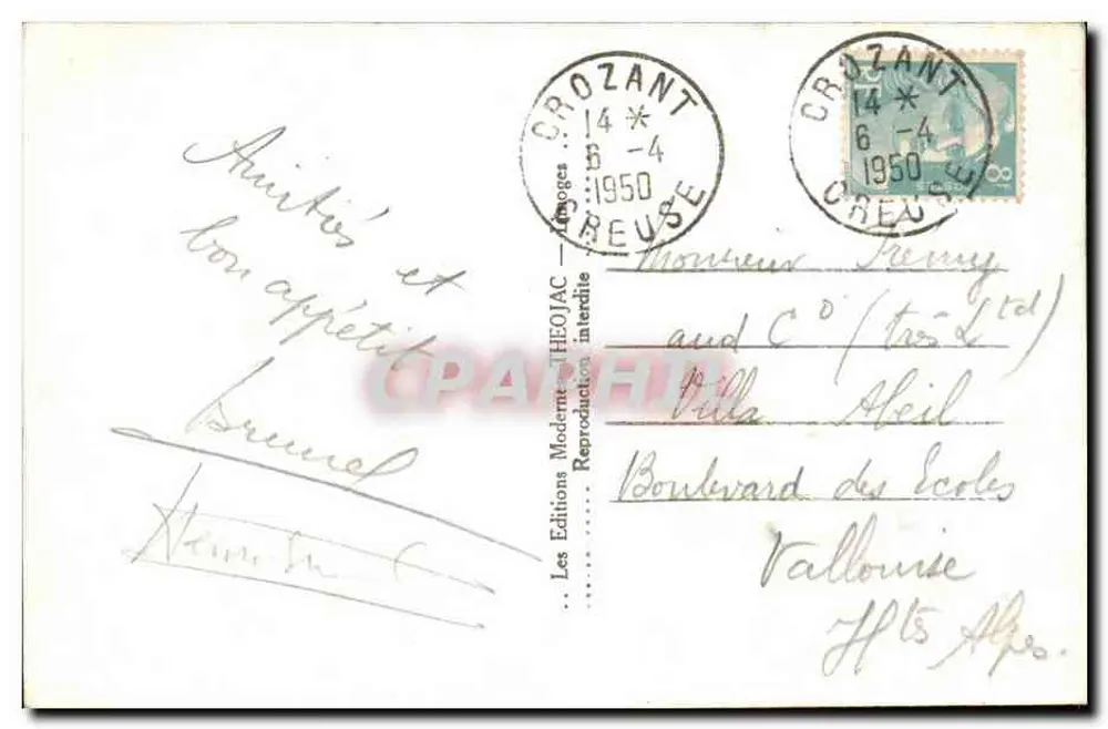 CROZANT - Creuse — Vista geral das Ruínas — n°26 - Verso