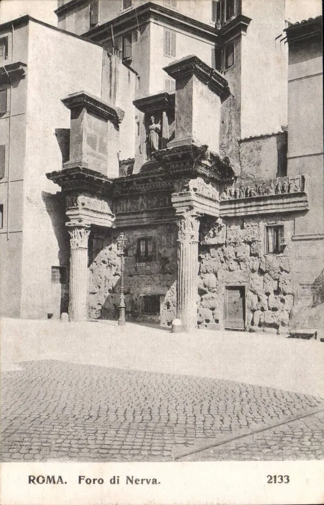Rom. Forum von Nerva — Antike Ruinen mit Säulen und Statuen — Nr. 2133 - Vorderseite