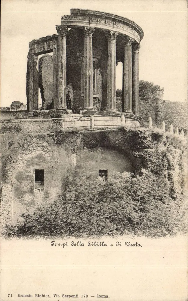 Tempel der Sibylle und des Vesta — Römische Ruinen in Rom — Ernesto Richter, Via Serpenti 170 — n° 71 - Vorderseite